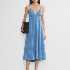 Elegant Blue Striped Dress